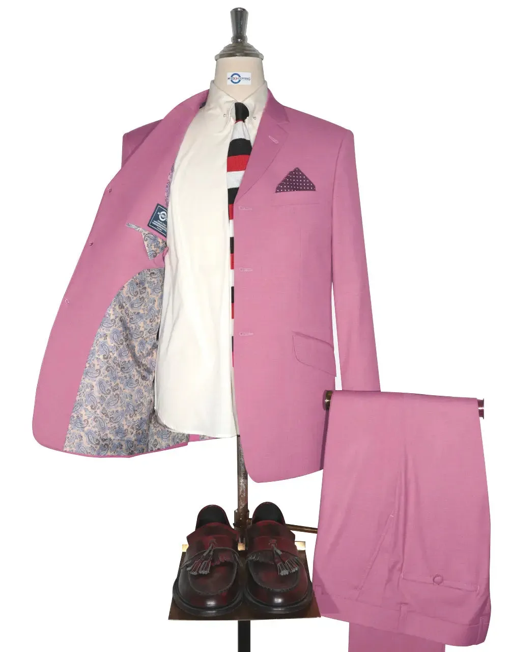 Mod Suit - 60s Vintage Style Hot Pink Suit