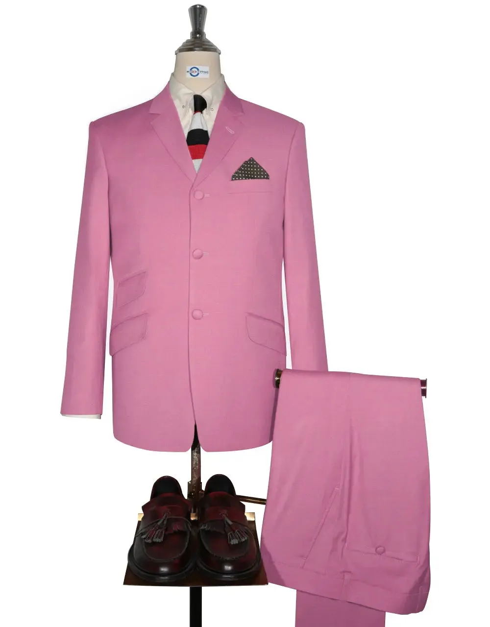 Mod Suit - 60s Vintage Style Hot Pink Suit