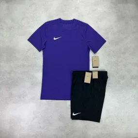 Nike Dri-Fit T-Shirt/Shorts Set Purple/ Black