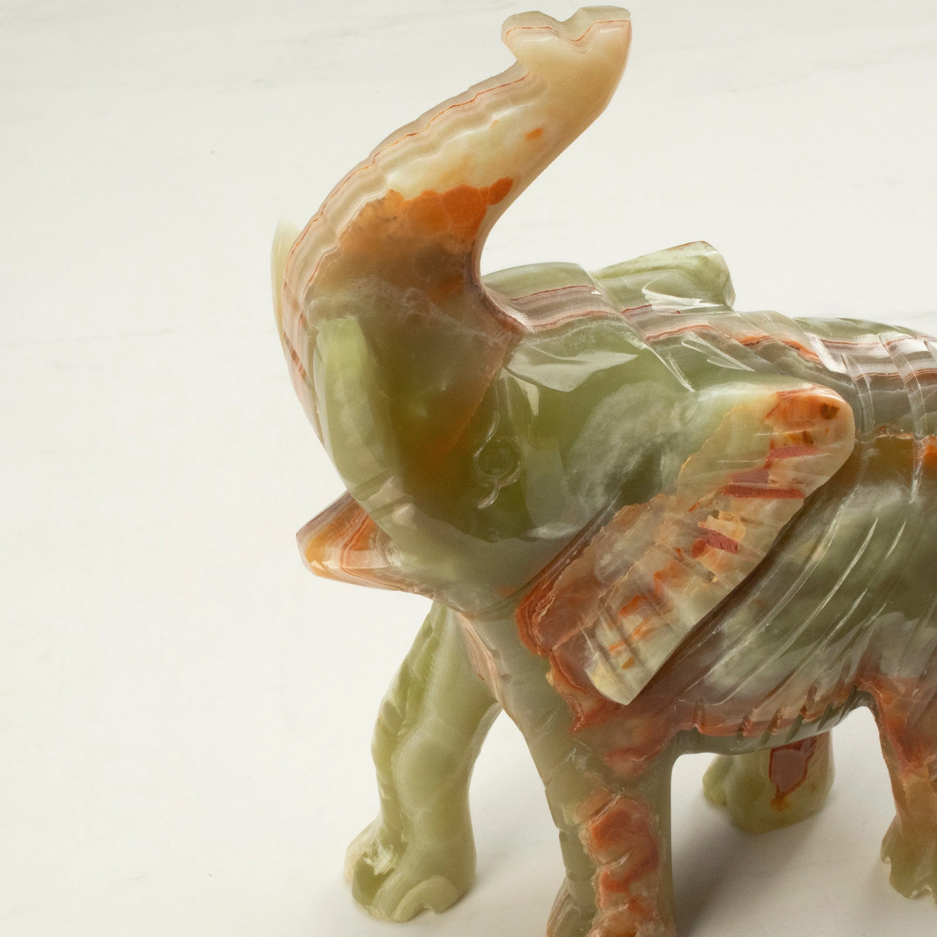 Pakistan Green Onyx Elephant Carving