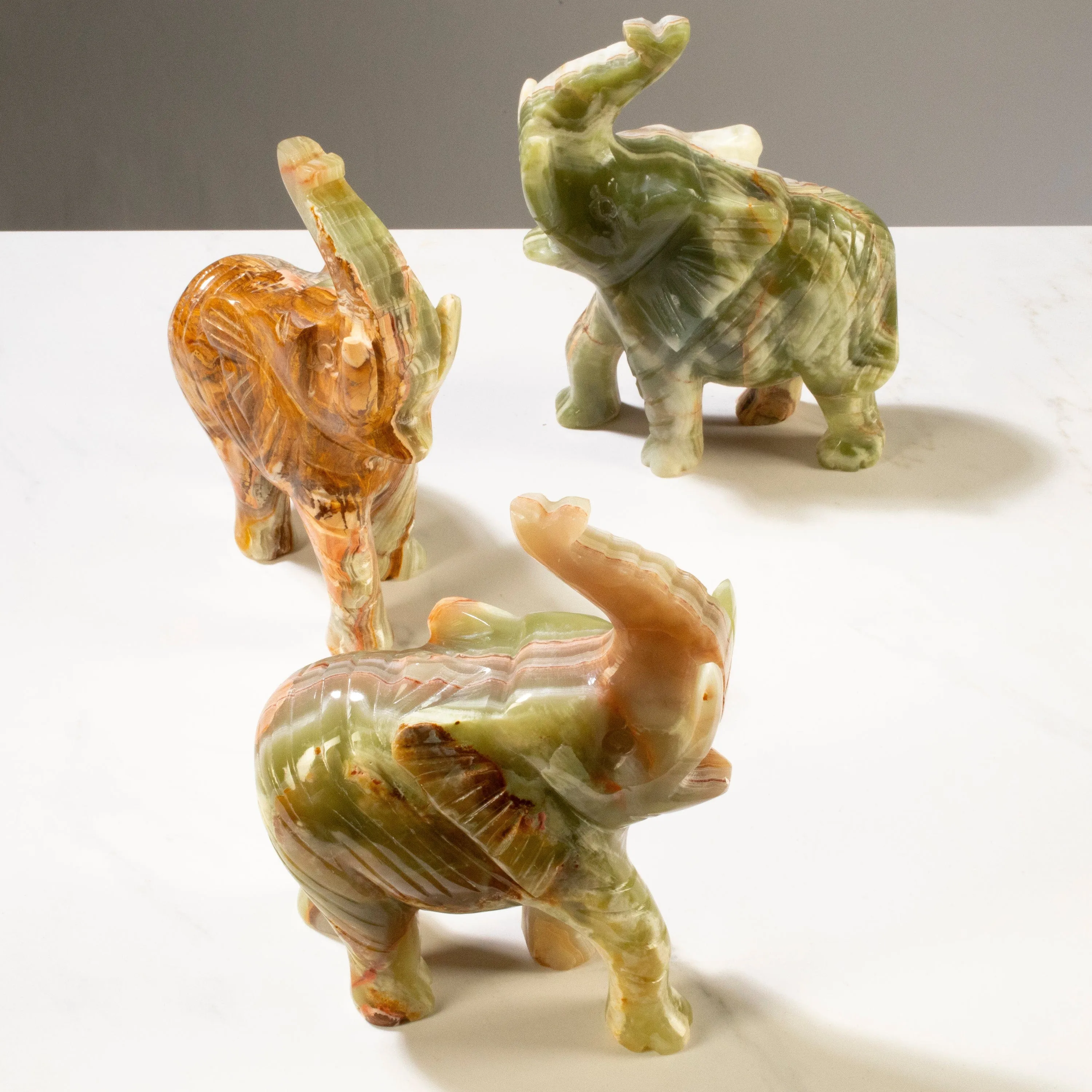 Pakistan Green Onyx Elephant Carving