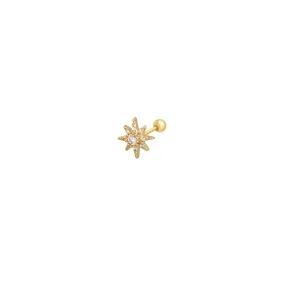 Pave Starburst Piercing Stud Earring