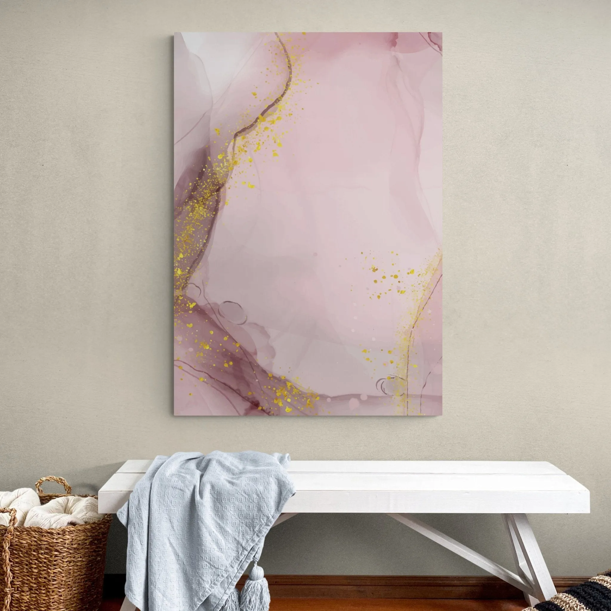 Pink and Gold Marble Wall Art