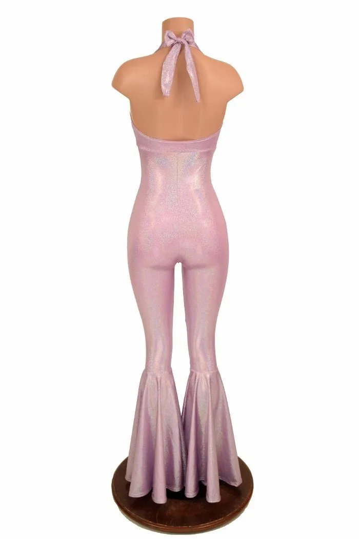 "Monroe" Halter Bell Bottom Flare Catsuit