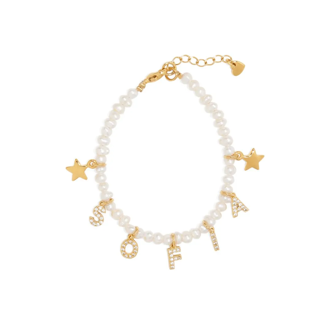 SAMPLE - PEARL SPARK NAME BRACELET