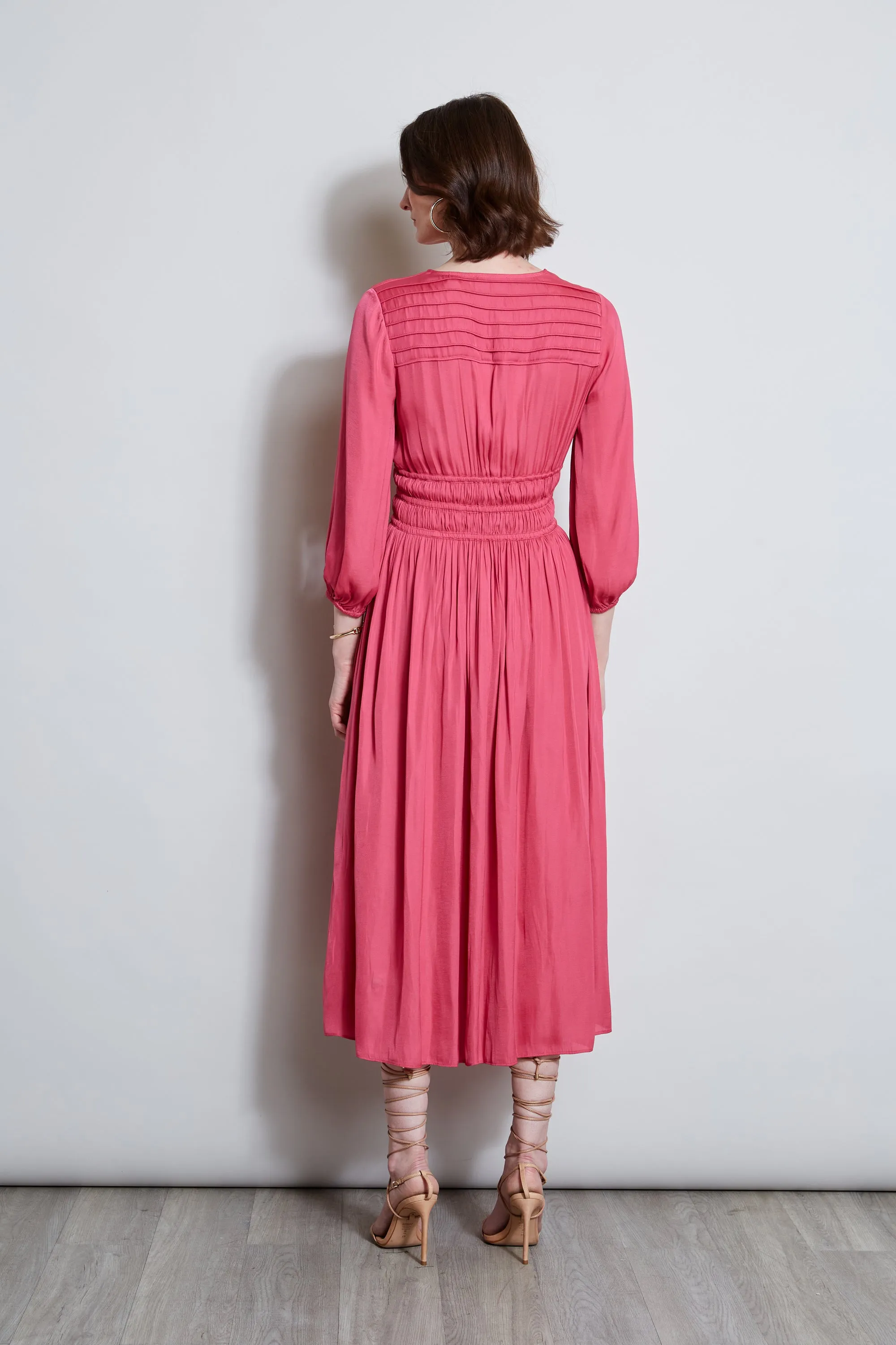 T-Tahari Smocked Midi Dress