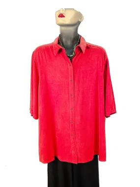 TENCEL™ Plus Sized  S.S. "Camp" Shirt - Velvet Pink- 3X