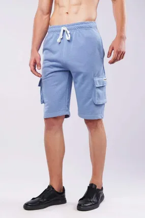 Terry Cargo Shorts - Light Blue