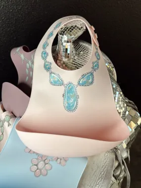 The Turquoise Lariat Silicone Bib in Pink