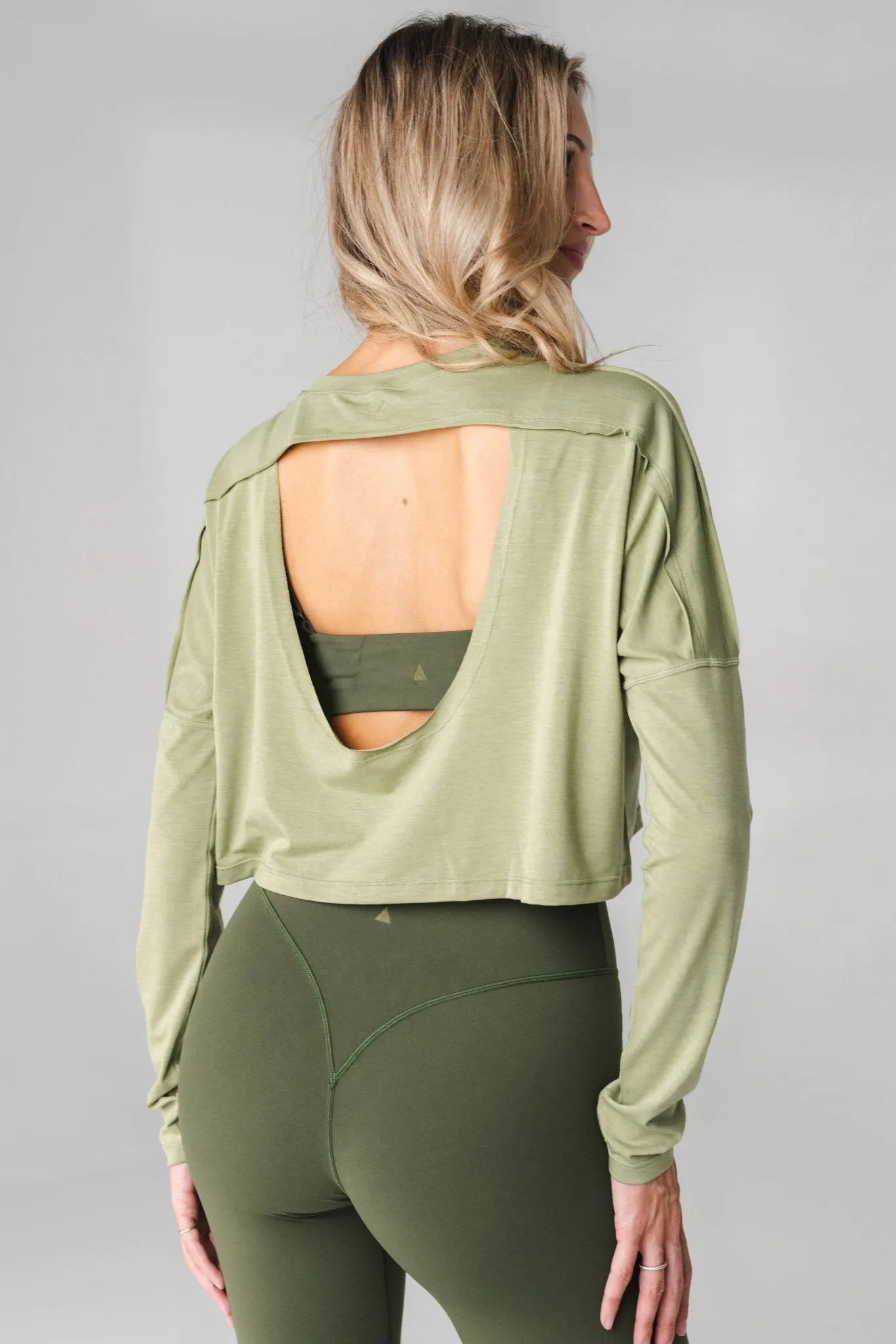 Vitality Versa Open Back Long Sleeve - Matcha