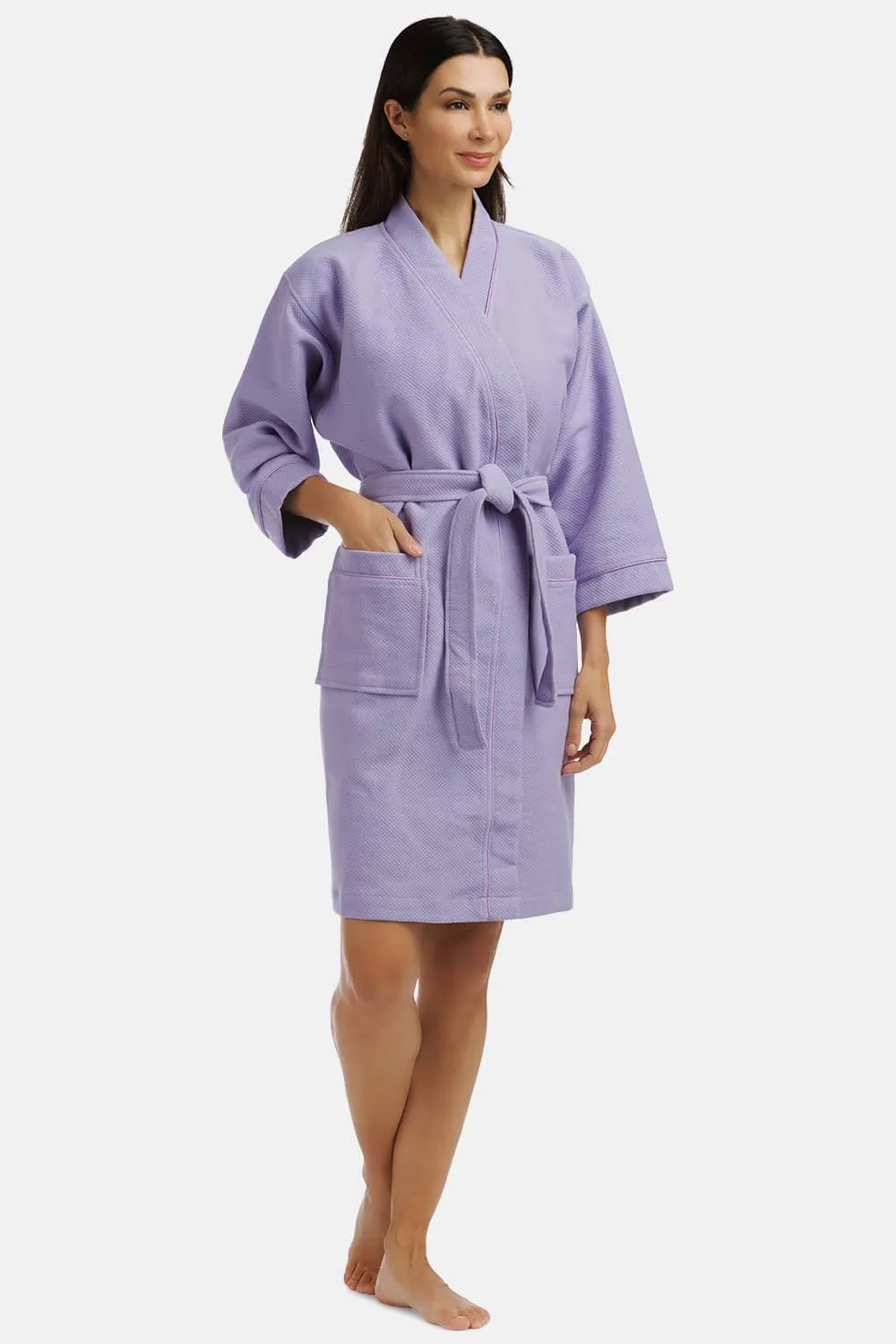 Women's Modal Kimono Resort Spa Robe with Quilted Design - NEW & IMPROVED FABRIC